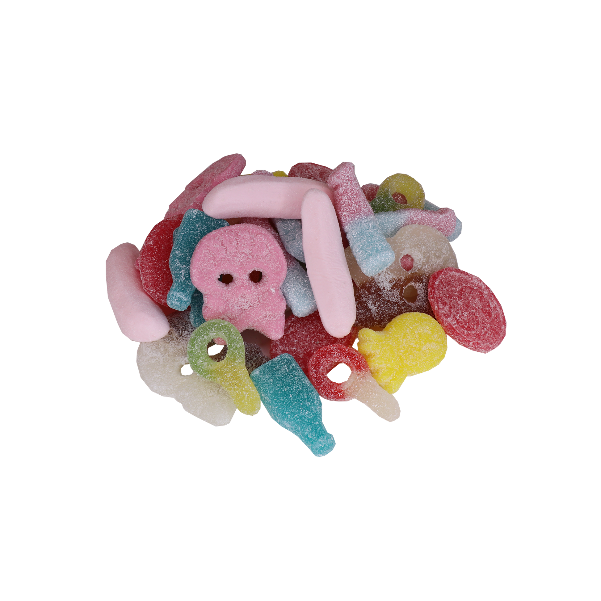 Colorful Sour Candy Mix - Assorted Tangy Swedish Sweets in Vibrant Shades including bubs